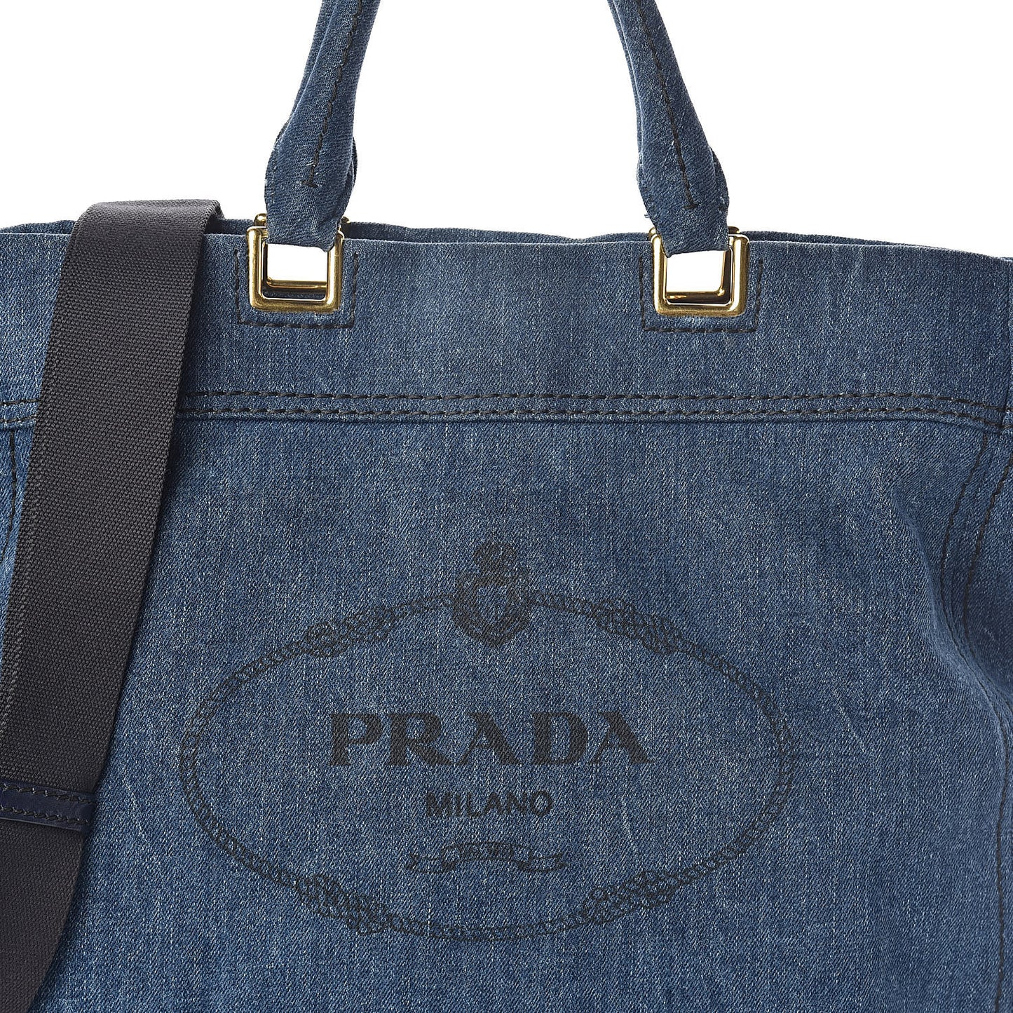 Denim Large Logo Shopping Tote