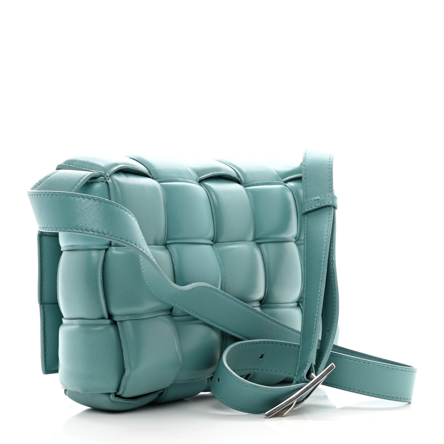 Nappa Maxi Intreccio Padded Cassette Crossbody Bag Linoleum