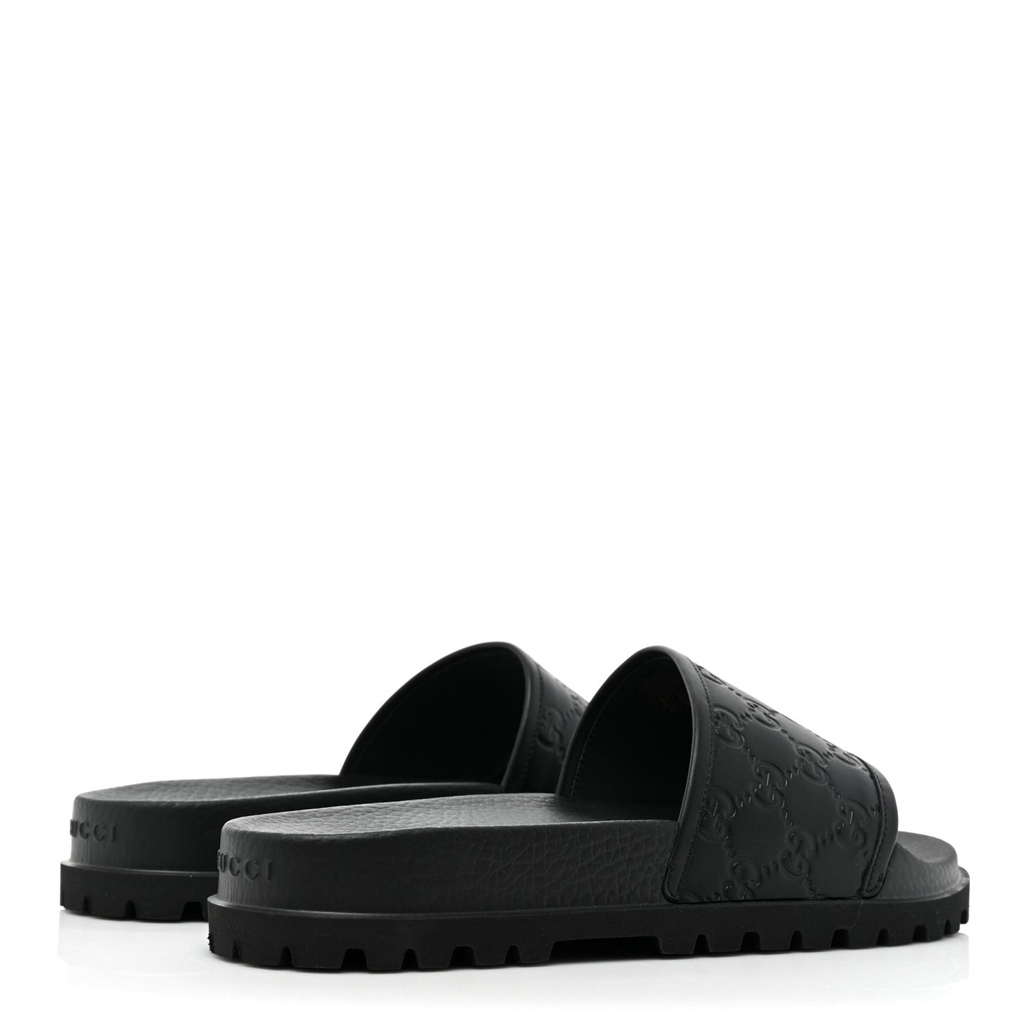 Guccissima Mens Lug Sole Slide Sandals 8 Black