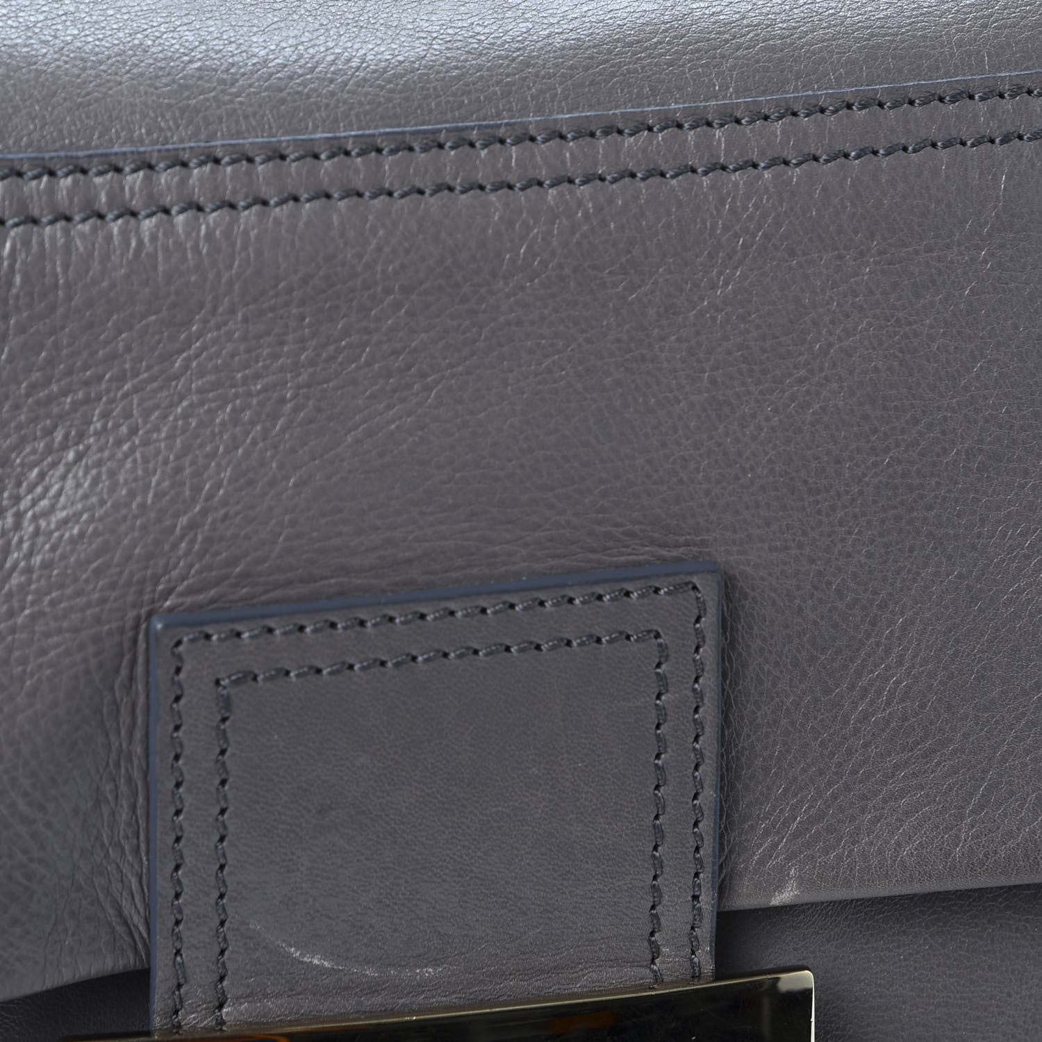 Fendi Vitello Acqua Large Convertible Baguette Grigio Scuro 13 of 14