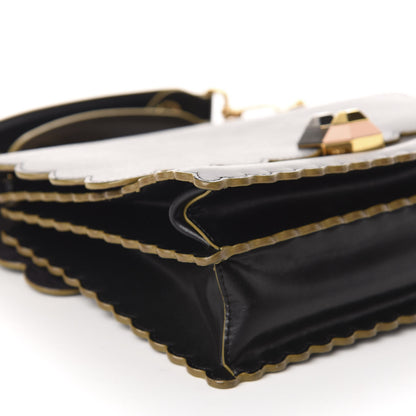 Fendi Vitello Liberty Scalloped Studded Kan I Shoulder Bag Black 6 of 10
