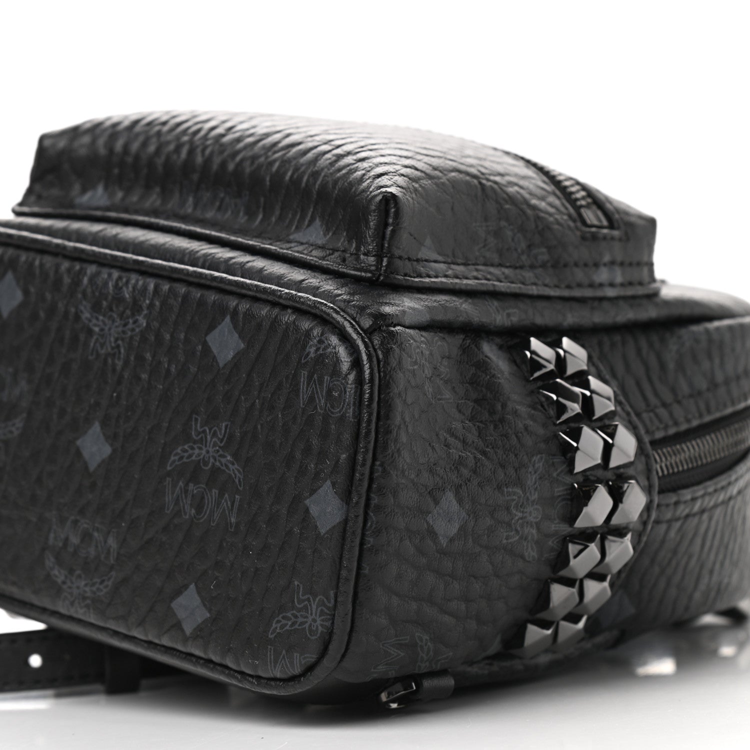 MCM Visetos Side Stud X-Mini Stark Bebe Boo Backpack Black 10 of 10