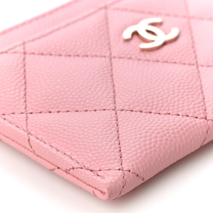 Chanel Caviar Quilted Card Holder Pink 10 of 12