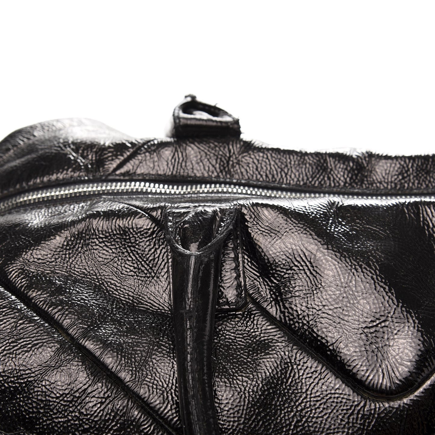 Textured Patent Easy Y Bag Black