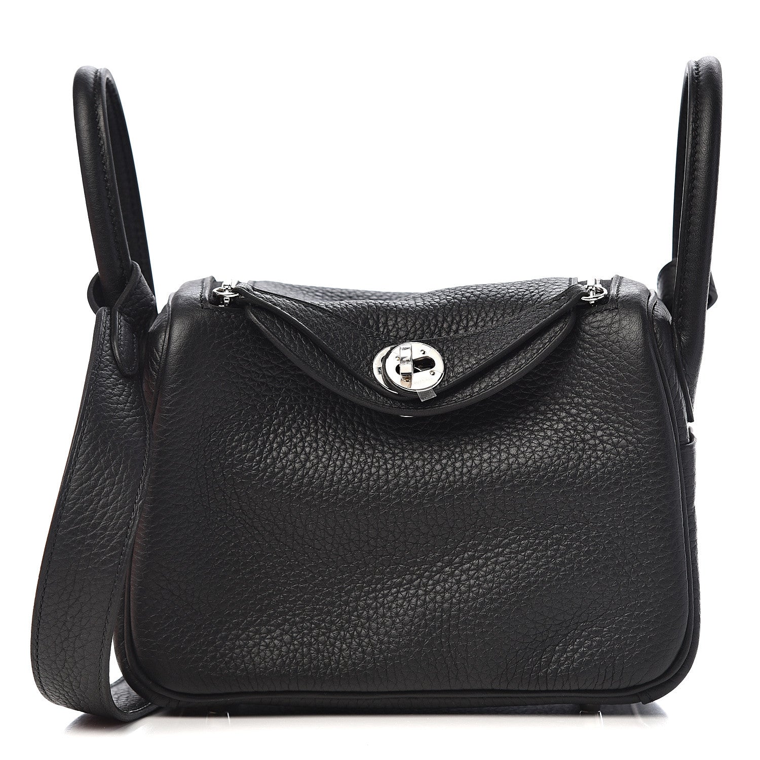 Hermes Taurillon Clemence Mini Lindy 20 Black 1 of 10