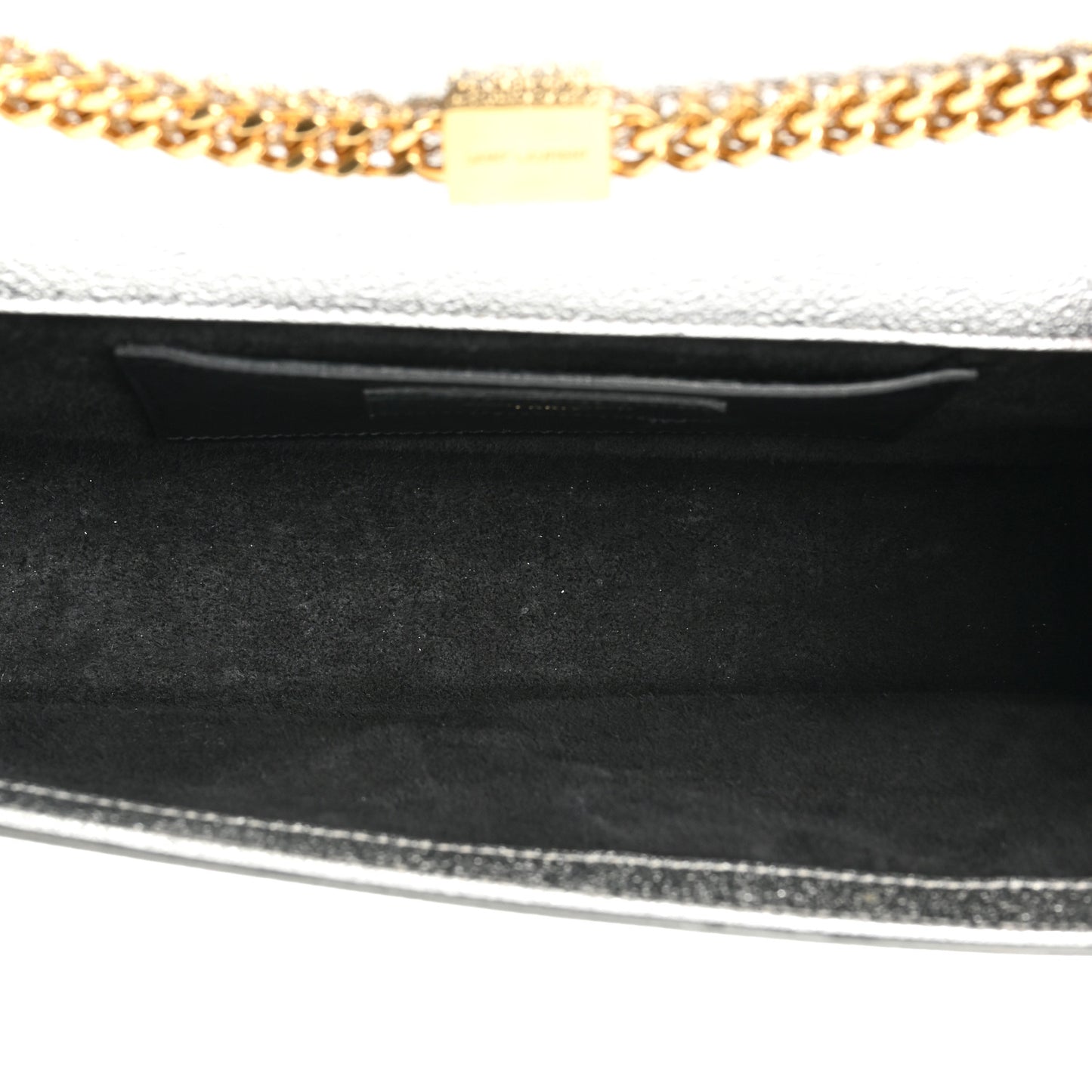 Metallic Calfskin Medium Classic Monogram Kate Satchel Platine