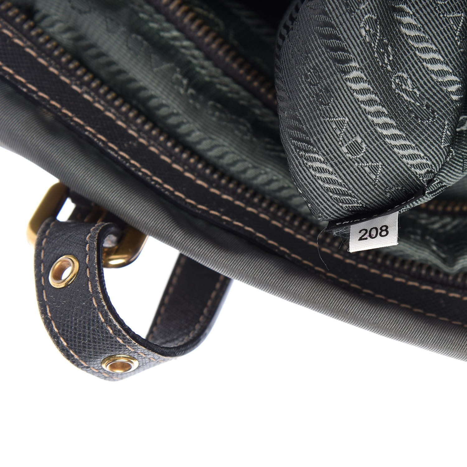 Prada Tessuto Nylon Saffiano Tote Grey 9 of 10