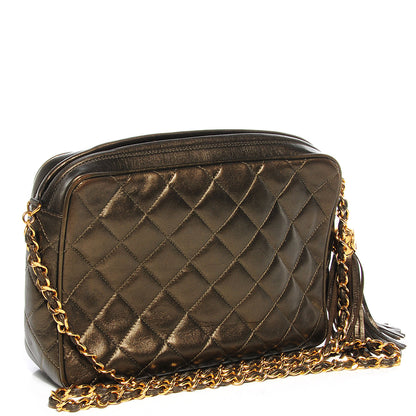Chanel Lambskin Quilted Tassel Camera Case Bronze 3 of 9