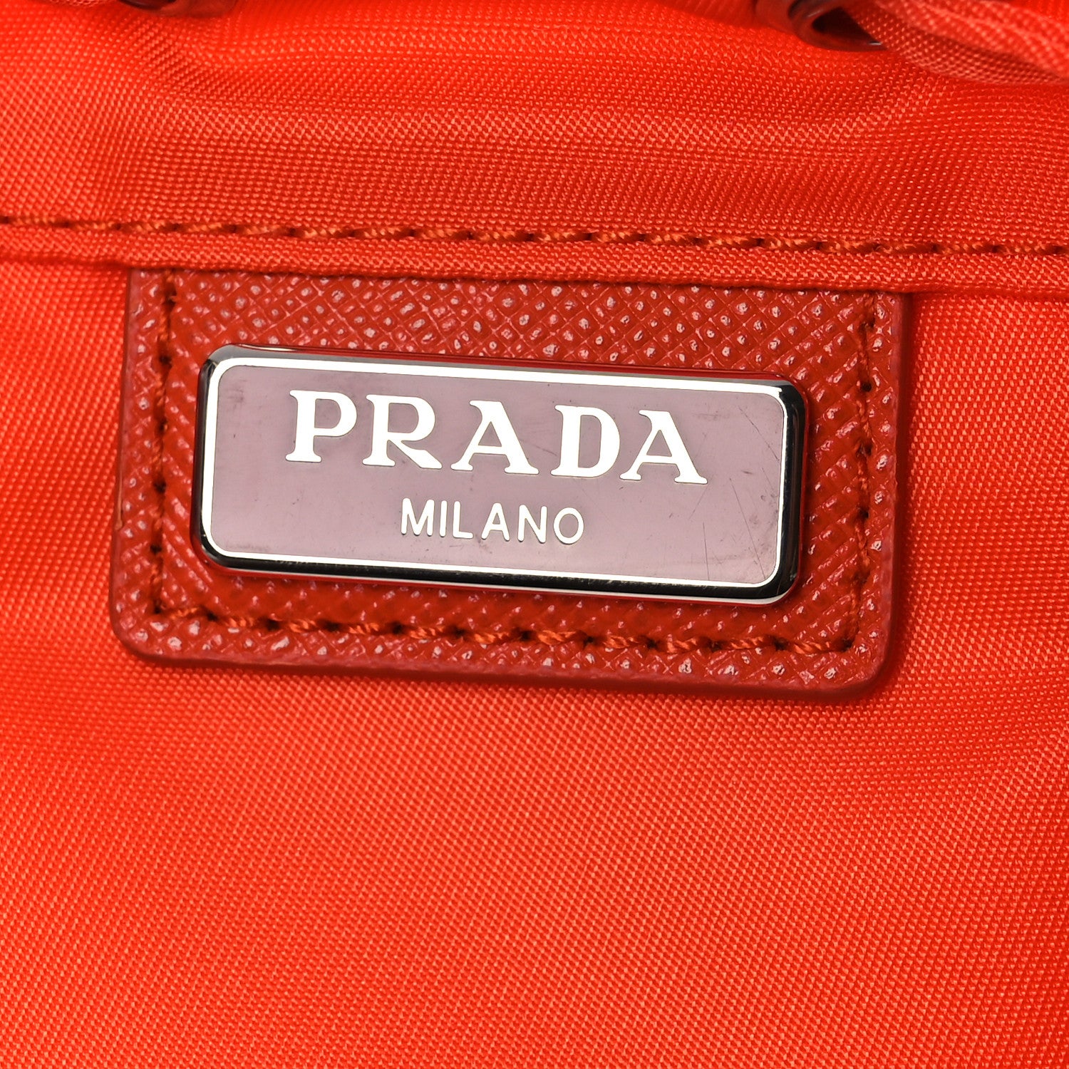 Prada Tessuto Nylon Vela Drawstring Pouch Orange 6 of 12