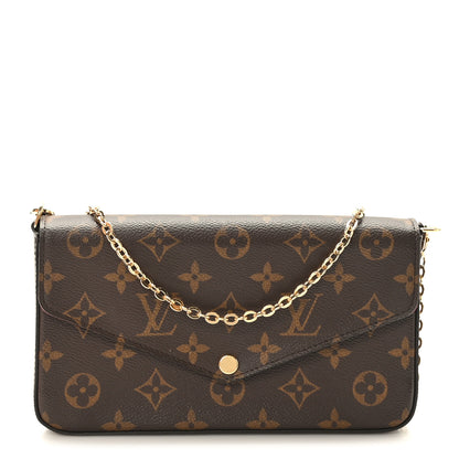 Louis Vuitton Monogram Pochette Felicie Chain Wallet Fuchsia 1 of 10