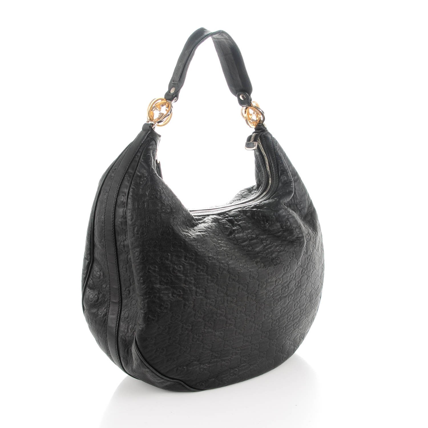 Gucci Guccissima Large GG Twins Hobo Black 3 of 7