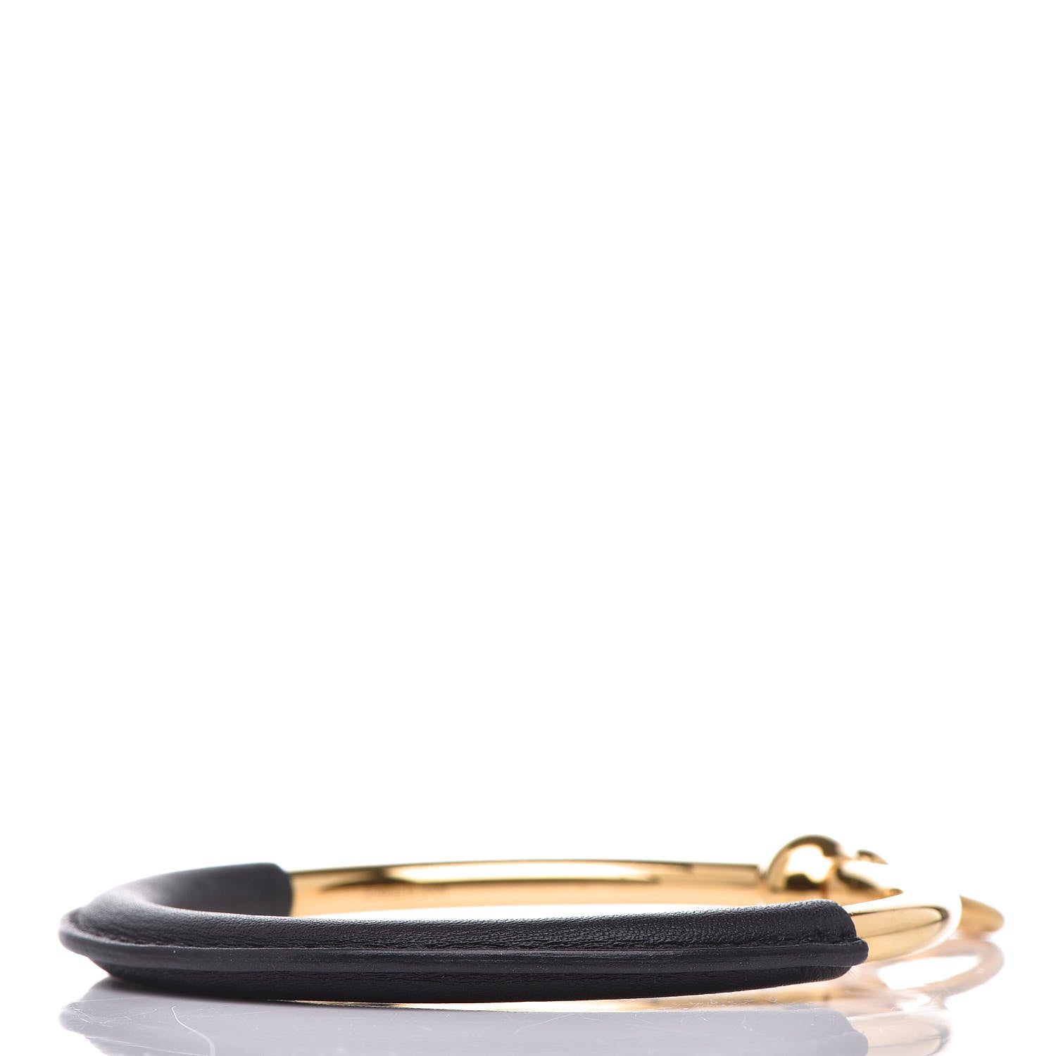 Hermes Calfskin Loop 1 Bracelet M Gold Black 3 of 7