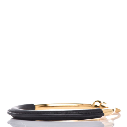 Hermes Calfskin Loop 1 Bracelet M Gold Black 3 of 7