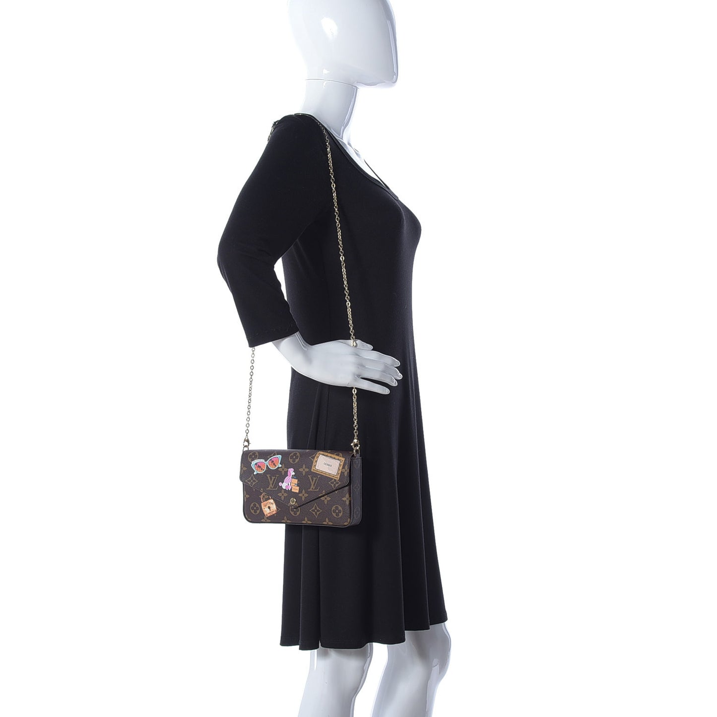 Monogram My LV World Tour Pochette Felicie Chain Wallet Rose Ballerine