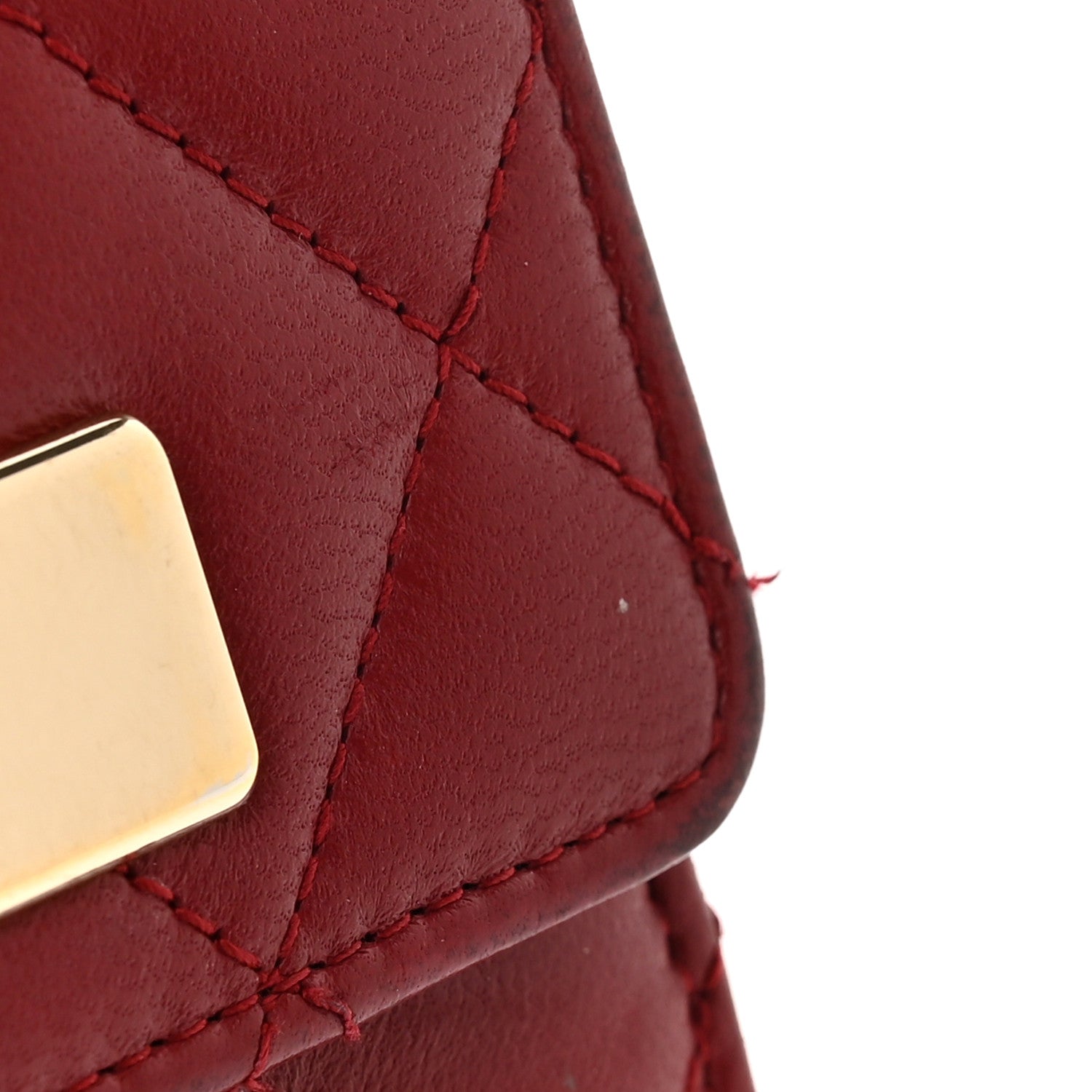 Chanel Lambskin Quilted Trendy CC Large Gusset Flap Wallet Dark Red 13 of 14
