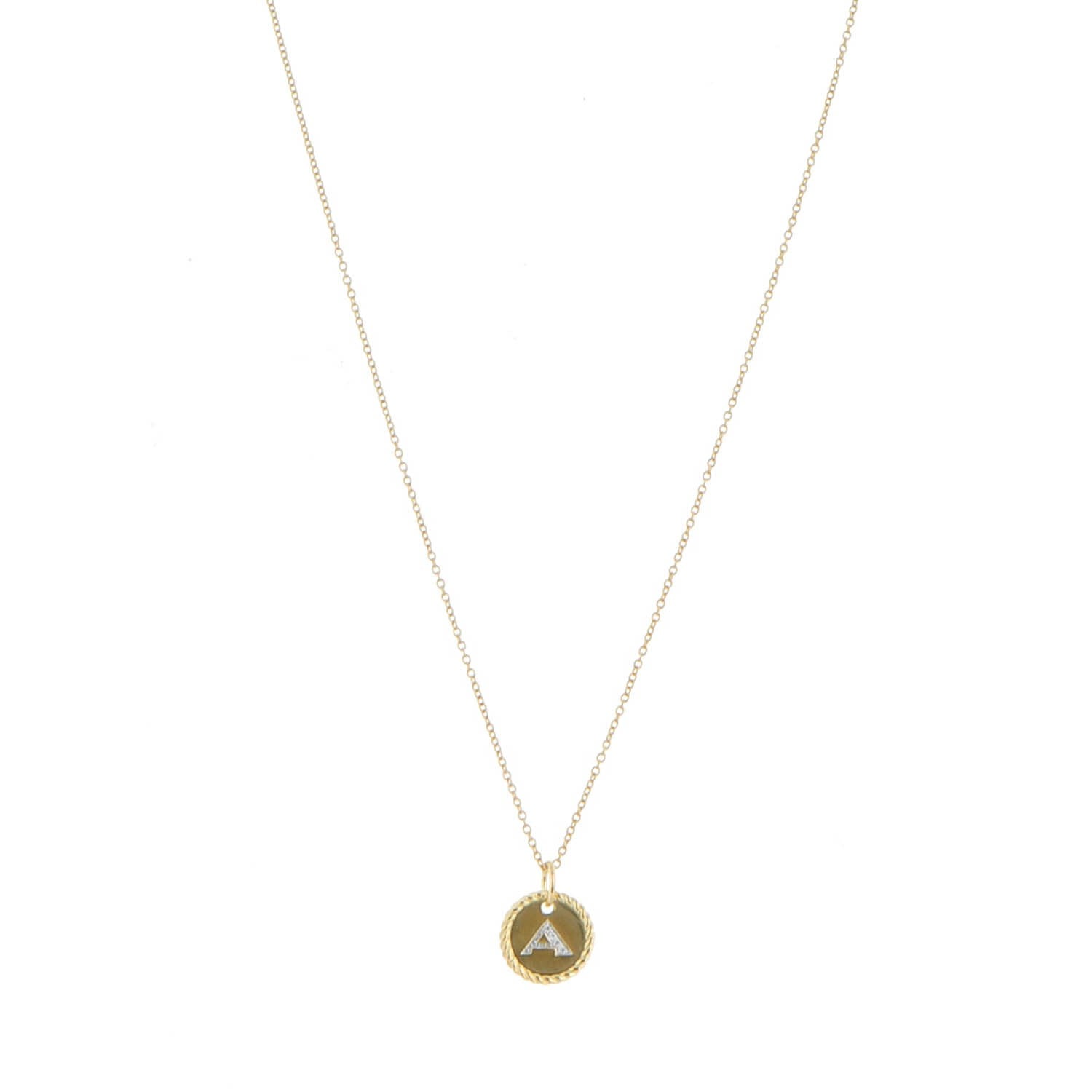 David Yurman 18K Yellow Gold Diamond Initial A Charm Necklace 1 of 6