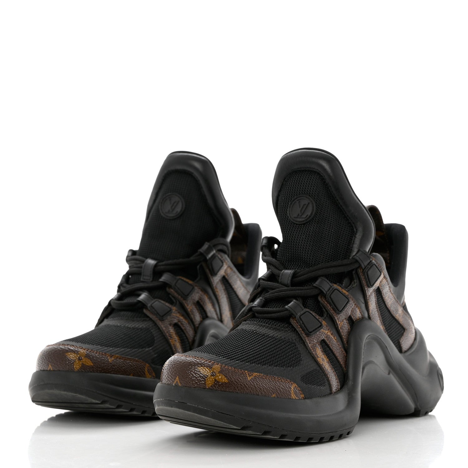 Louis Vuitton Calfskin Patent Monogram LV Archlight Sneakers 41 Black 3 of 9