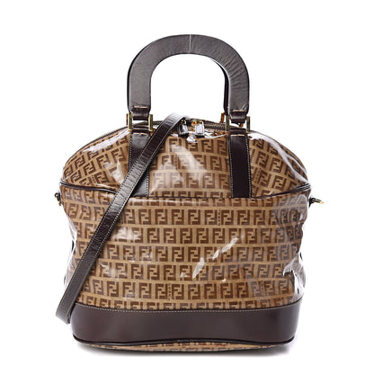 Fendi Vinyl Zucchino Satchel Moro Black 1 of 8