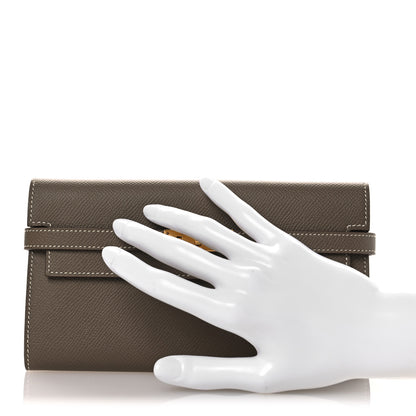 Hermes Epsom Kelly Longue Wallet Etoupe 2 of 11