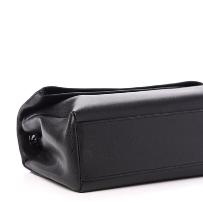 Saint Laurent Grain De Poudre Medium West Hollywood Monogram Fold-Over Black 8 of 10