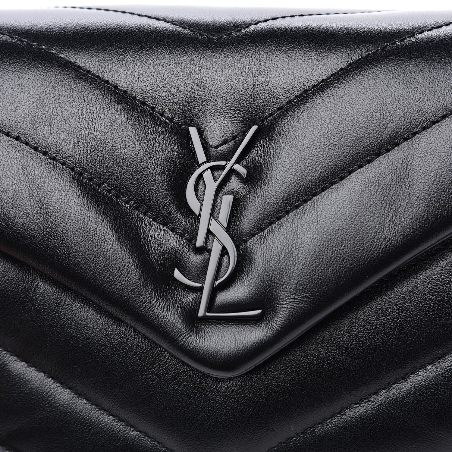 Saint Laurent Calfskin Y Quilted Monogram Toy Loulou Crossbody Bag Black 10 of 11