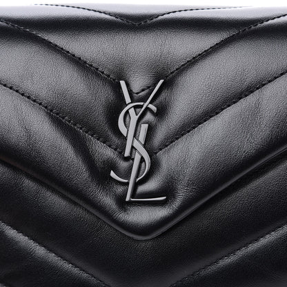 Saint Laurent Calfskin Y Quilted Monogram Toy Loulou Crossbody Bag Black 10 of 11