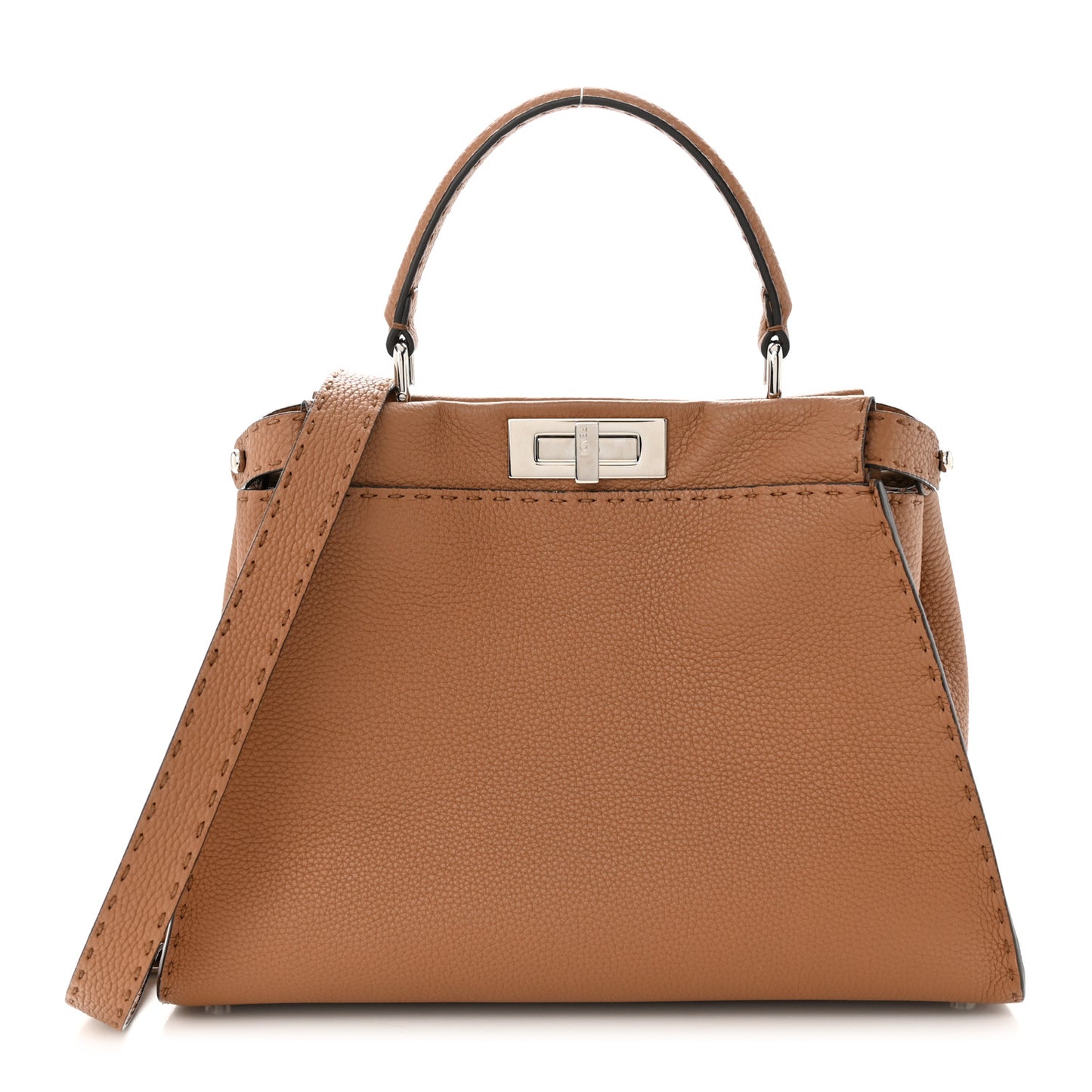 Cuoio Romano Selleria Bi-Color Medium Peekaboo Iconic Satchel Mou Deserto