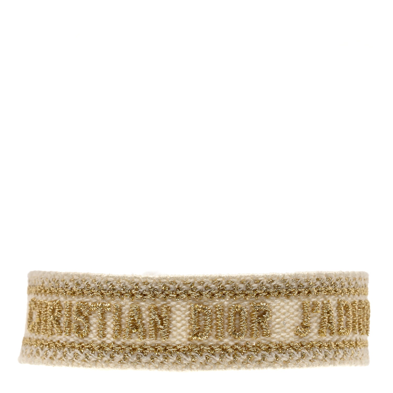 Christian Dior Woven Cotton J'Adior Friendship Bracelet White Gold 1 of 3