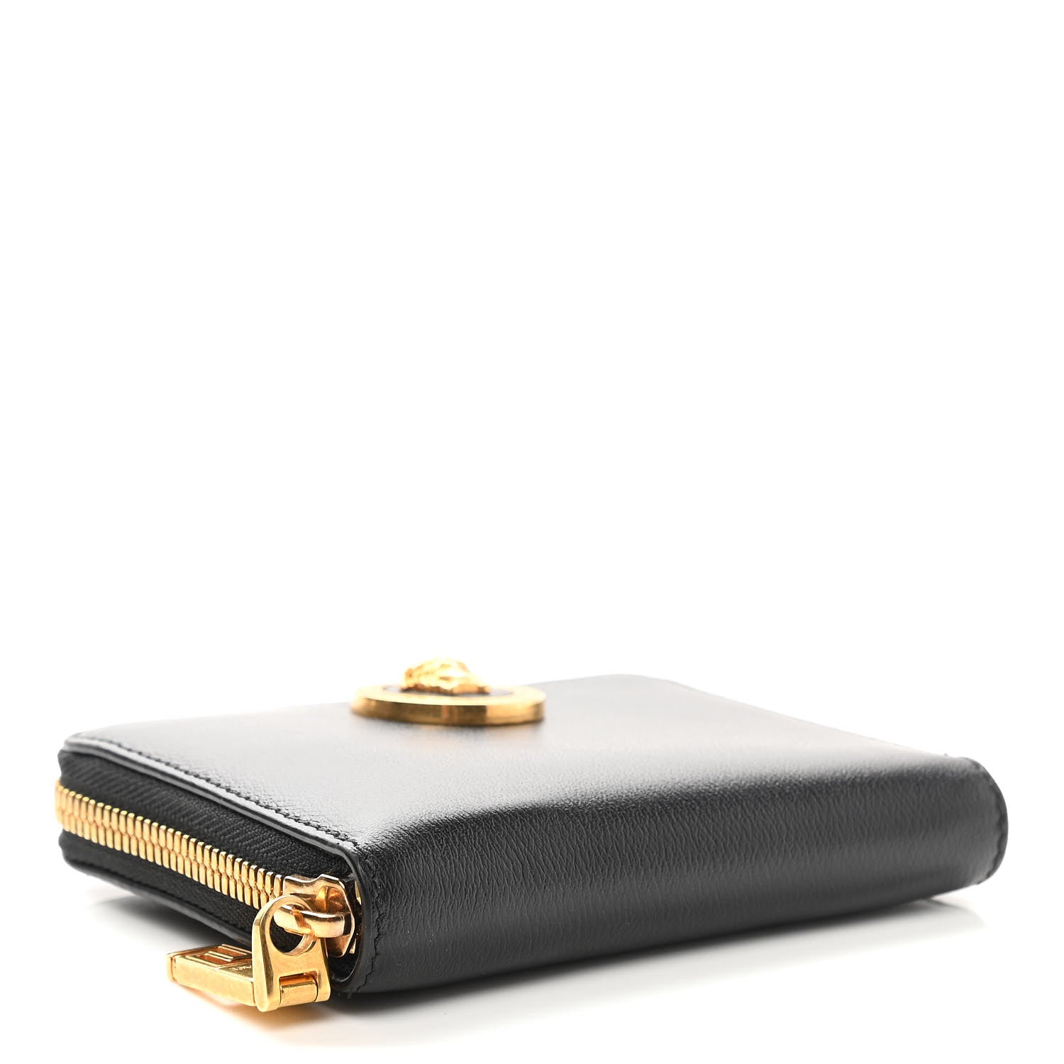 Versace Calfskin Icon Compact Zip Around Wallet Black 4 of 7