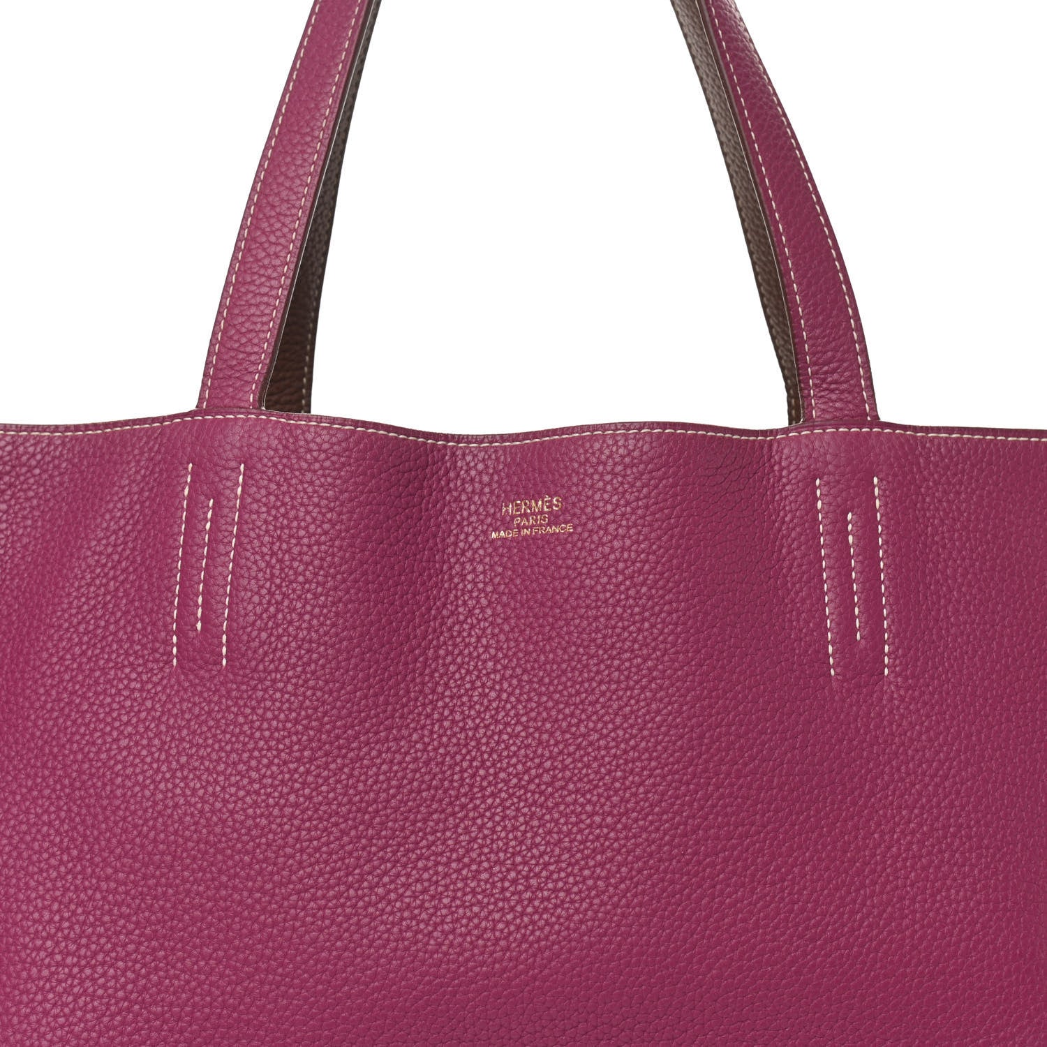 Hermes Taurillon Clemence Double Sens 45 Reversible Tote Marron D'Inde Tosca 10 of 15