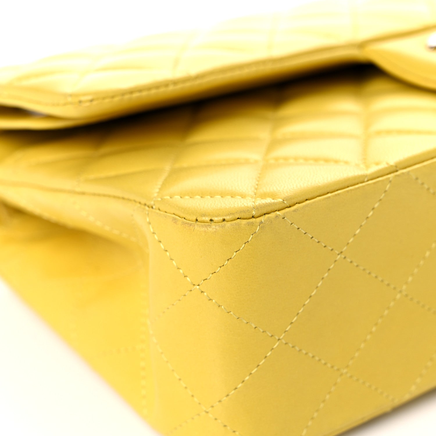 Chanel Lambskin Quilted Medium Double Flap Yellow 7 of 16