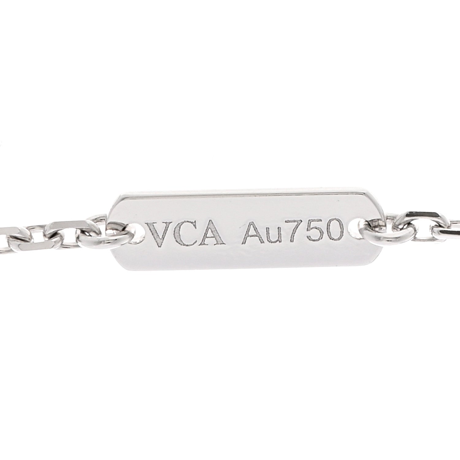 Van Cleef & Arpels 18K White Gold Mother Of Pearl Vintage Alhambra Pendant Necklace 4 of 6