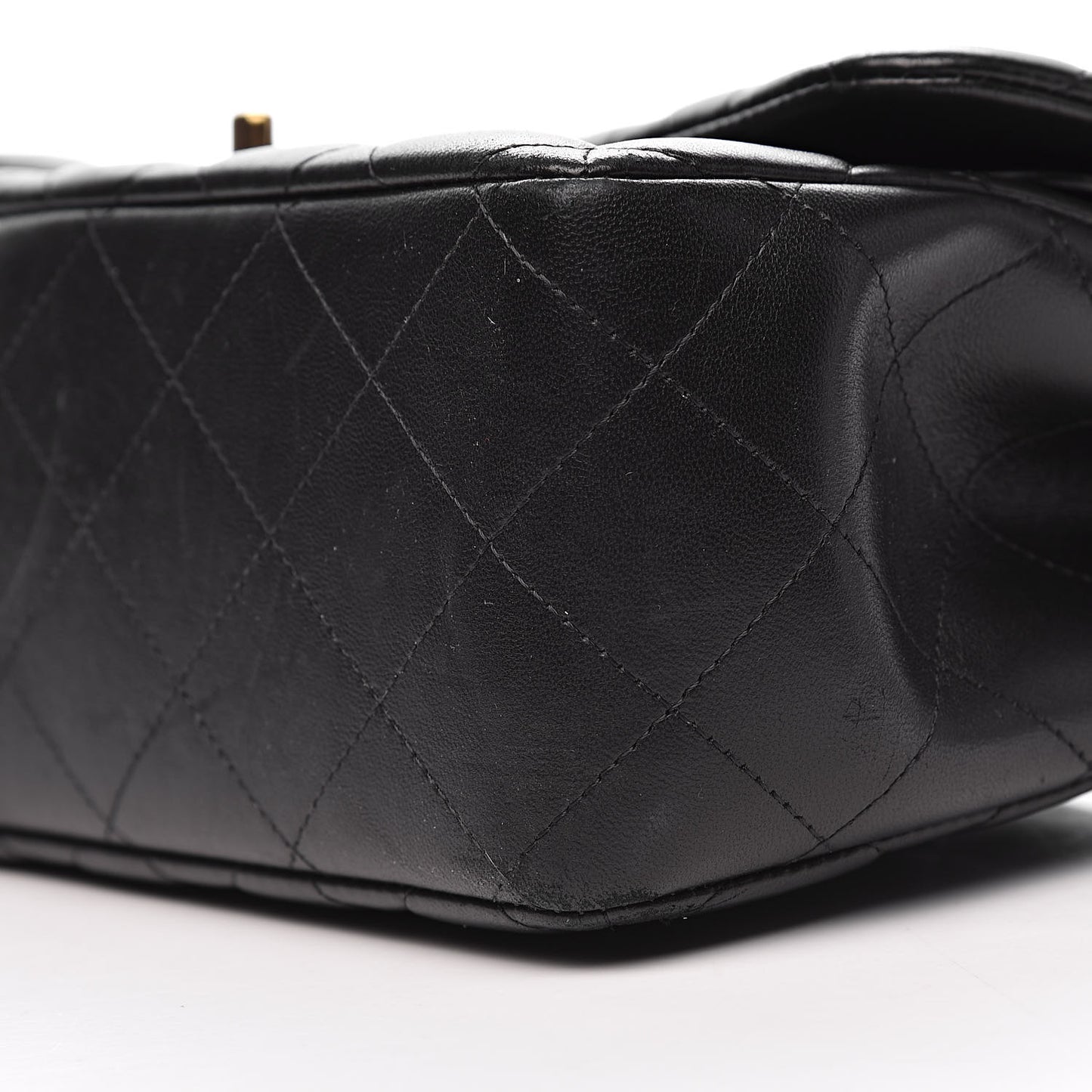 Lambskin Quilted Jumbo Double Flap Black