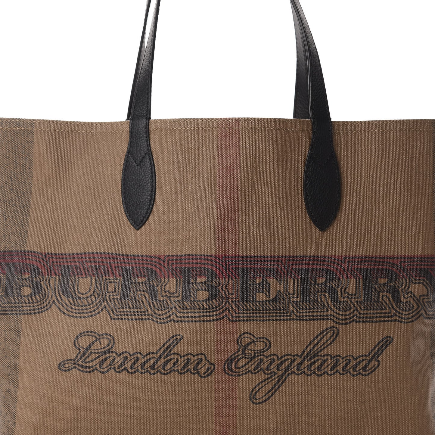 Coated Canvas Mega Check Medium Doodle Tote Black