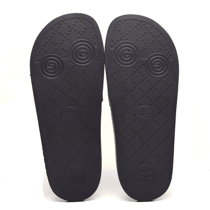 Gucci Calfskin Rainbow Heart Pursuit Slide Sandals 38 Black 6 of 11