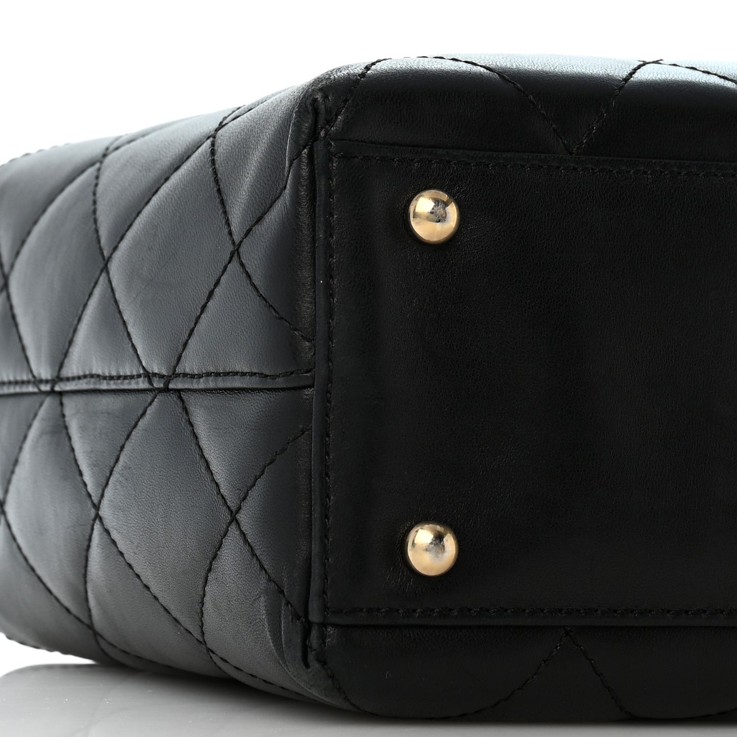 Lambskin Quilted Shoulder Bag Black Black