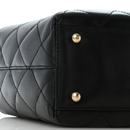 Chanel Lambskin Quilted Shoulder Bag Black Black 10 of 14