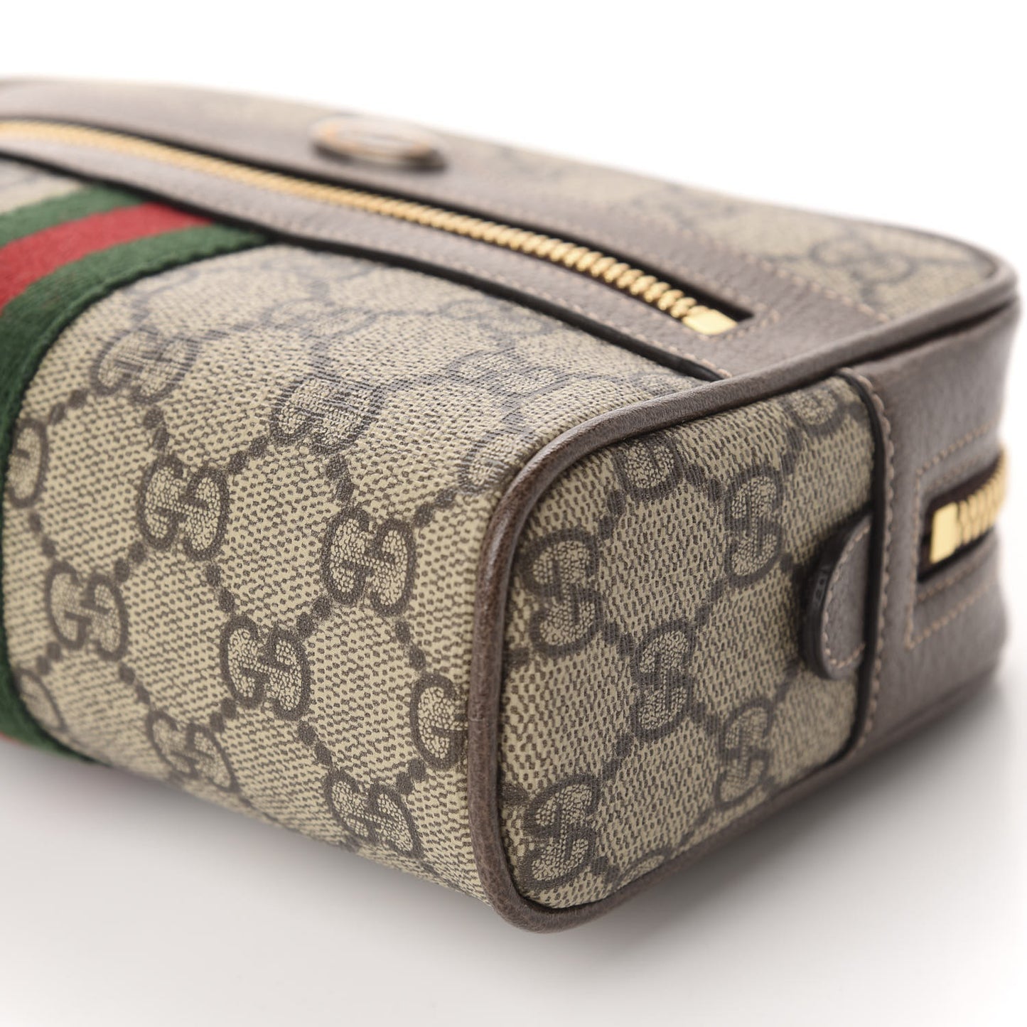 GG Supreme Monogram Web Small Ophidia Belt Bag 85 34 Dark Brown