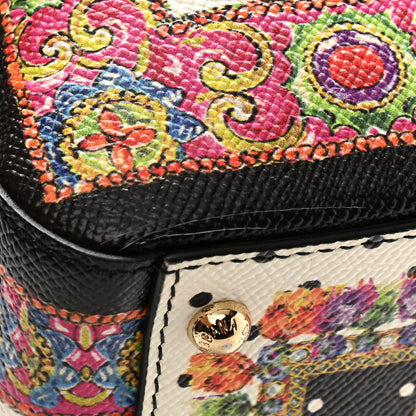 Dolce & Gabbana Dauphine Fan Foulard Medium Miss Sicily Satchel Black Multicolor 14 of 16