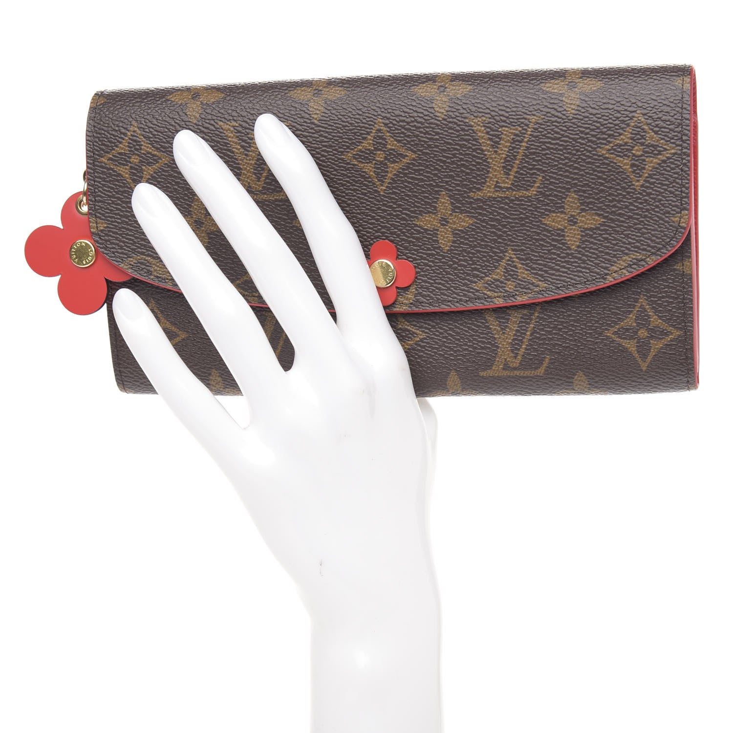 Louis Vuitton Monogram Bloom Flower Emilie Wallet Rouge 2 of 7