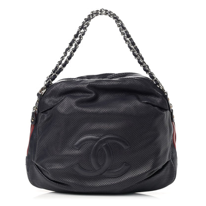 Chanel Lambskin Perforated Baseball Spirit Ligne Bag Navy 1 of 15