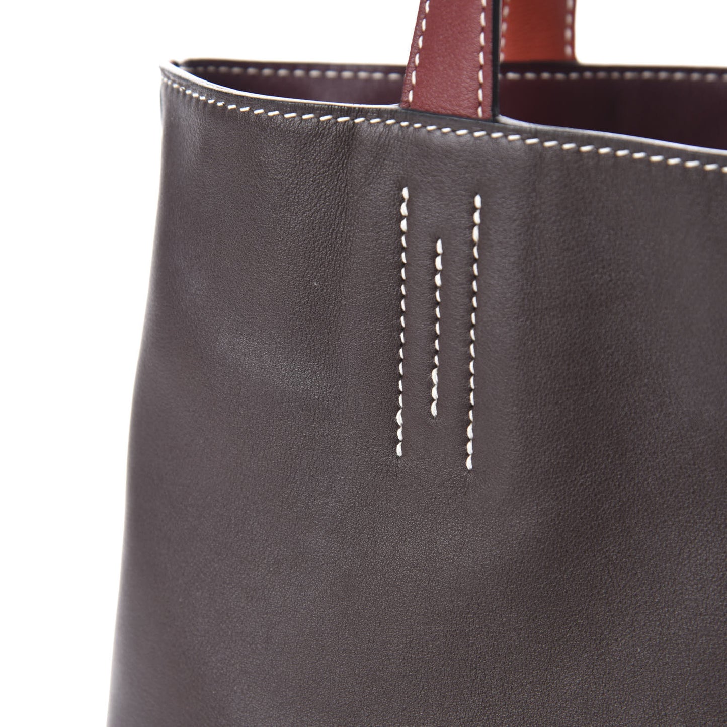 Veau Sikkim Swift Double Sens 30 Reversible Tote Ebene Rouge H Brique Prune