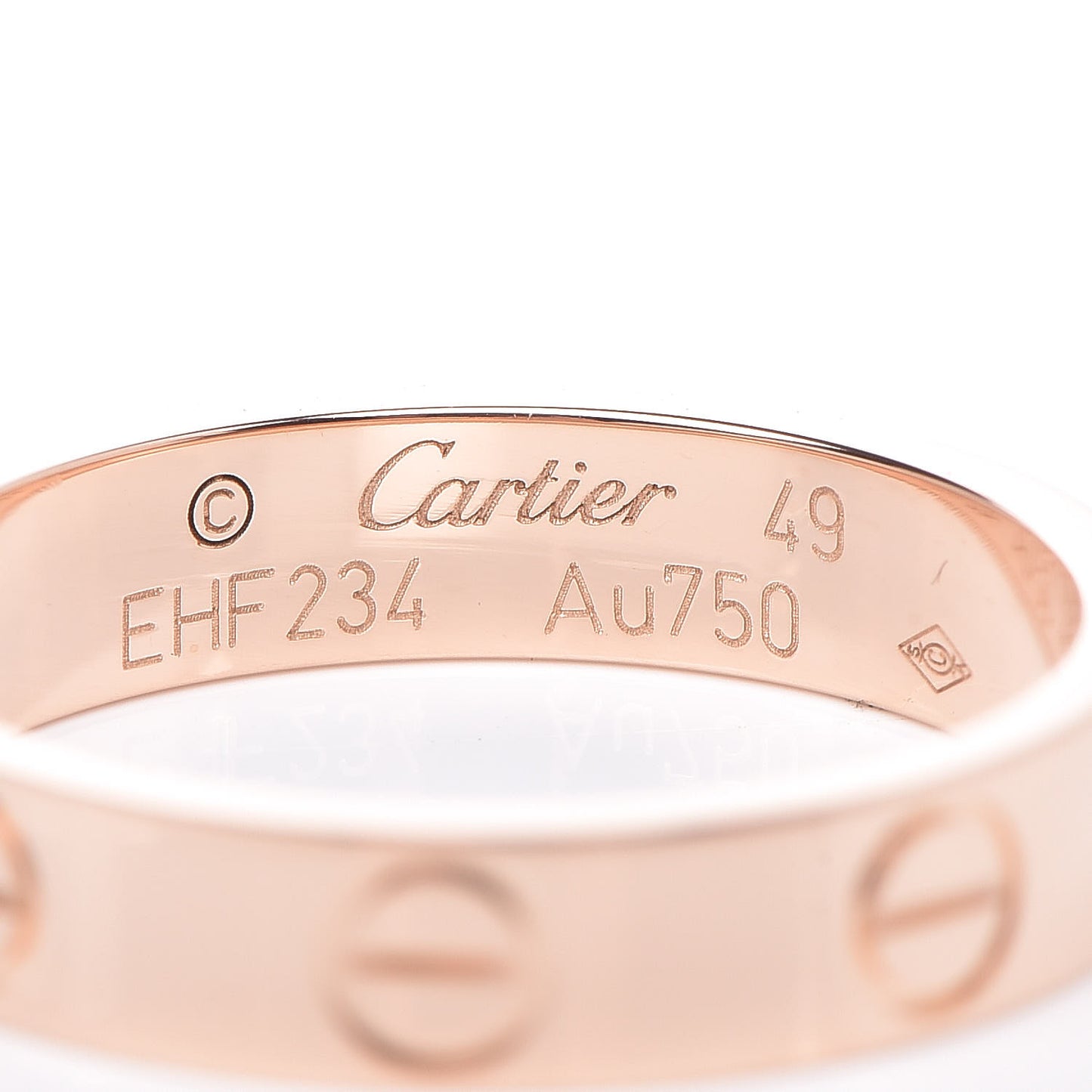 18K Pink Gold 3.5mm LOVE Wedding Band Ring 49 4.75