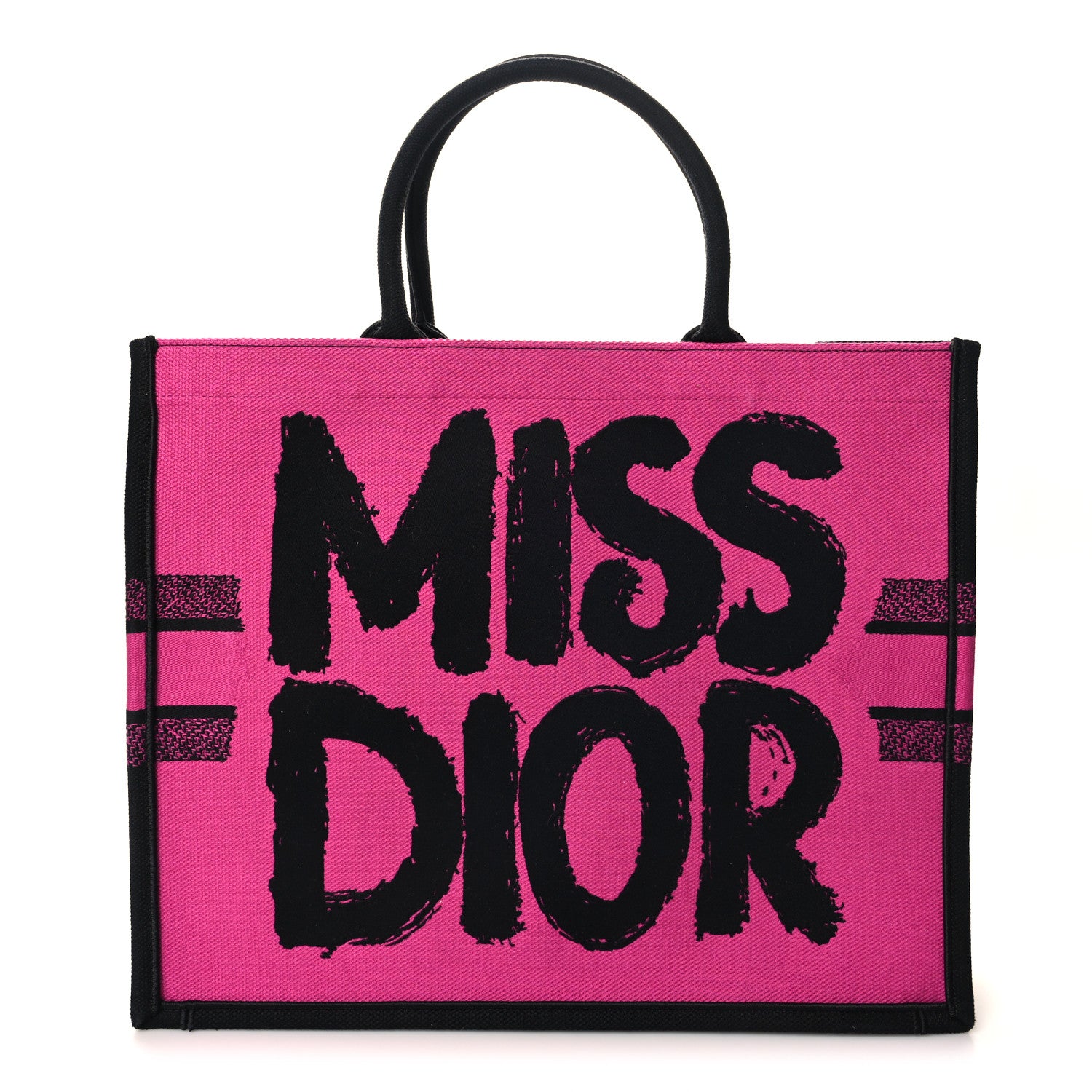Christian Dior Canvas Embroidered Large Miss Dior Graffiti Book Tote Fuchsia Purple 1 of 12