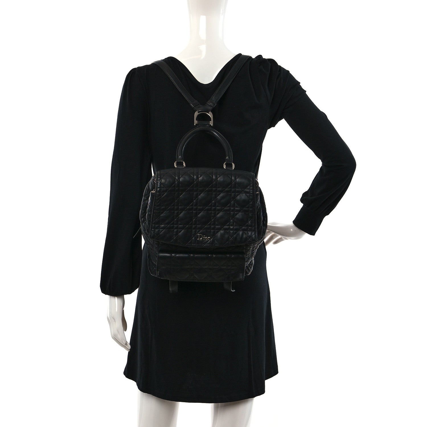 Christian Dior Lambskin Cannage Large Stardust Backpack Black 2 of 11