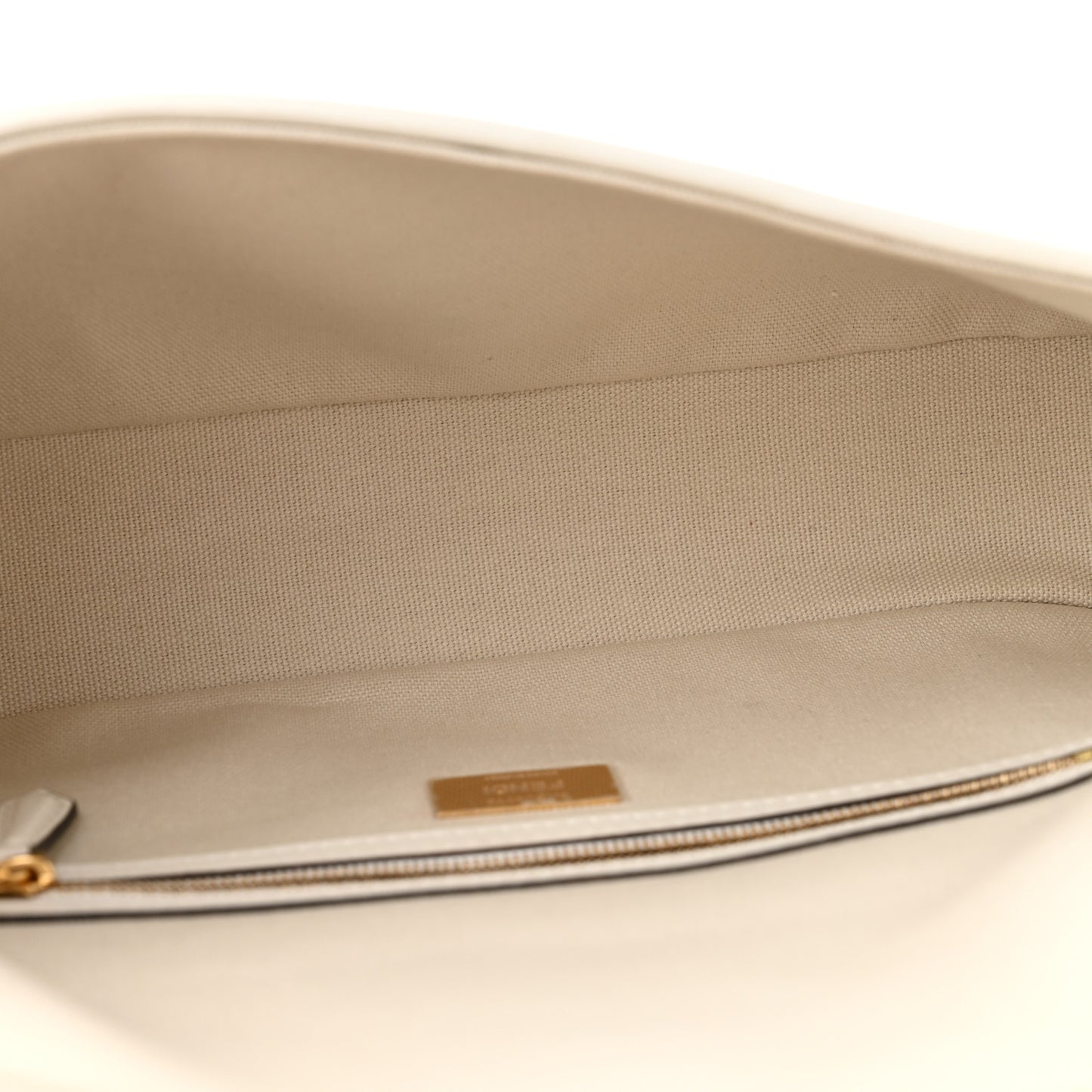 Canvas Vitello King Extra Strap FF Embroidered Baguette White Ice