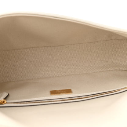 Fendi Canvas Vitello King Extra Strap FF Embroidered Baguette White Ice 8 of 12