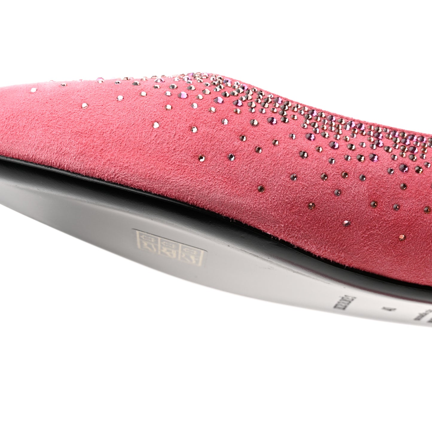 Suede Goatskin Rhinestone Brillante Ballet Flats 40 Rose Jaipur