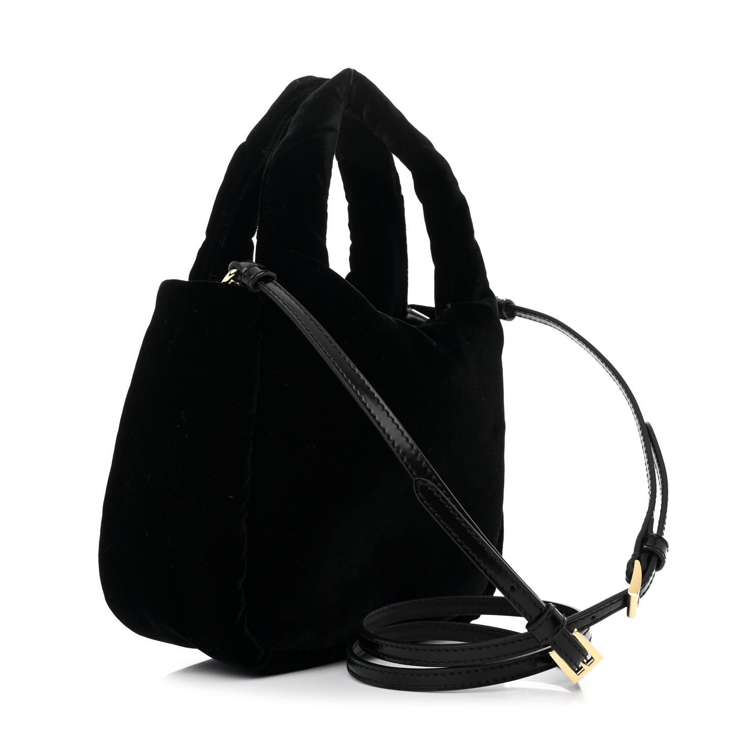 Padded Velvet Mini Bag Black