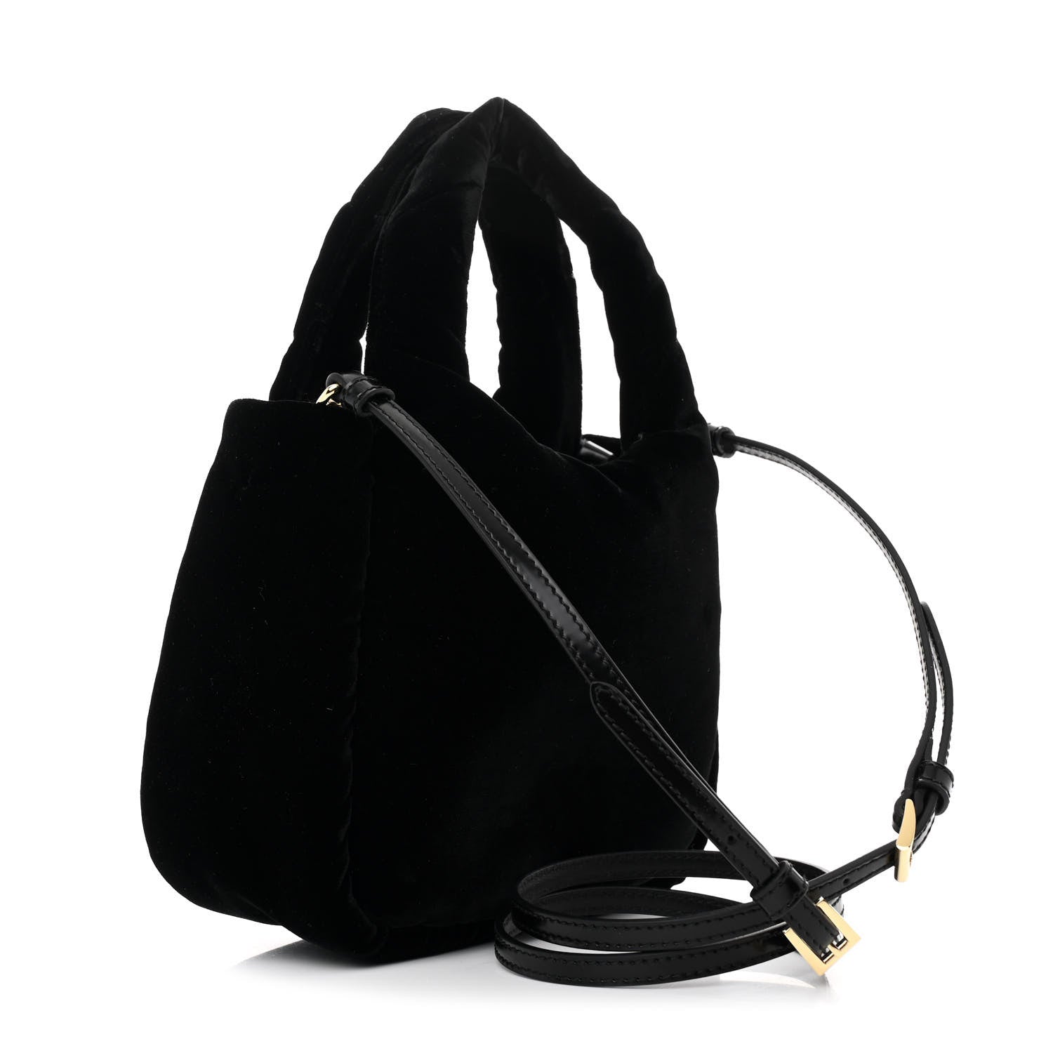 Prada Padded Velvet Mini Bag Black 3 of 10